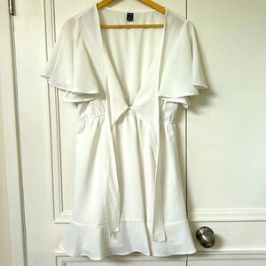 3/$15! SHEIN Sort Sleeve Midi Dress with front tie up. Size L